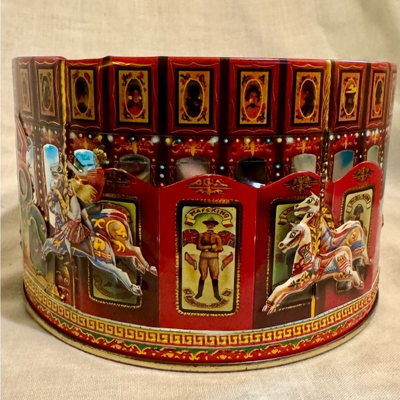 Vintage Carousel Tin with Red and Gold Accents - Picture 4 of 12